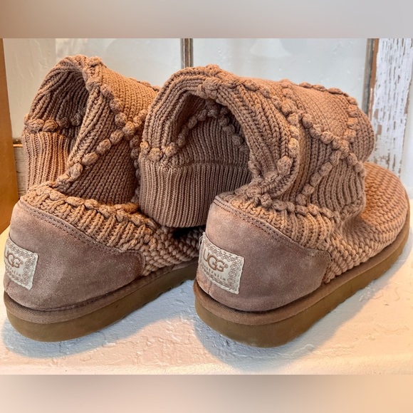 UGG ARGYLE KNIT SWEATER STYLE PULL ON BOOTS - Picture 12 of 14